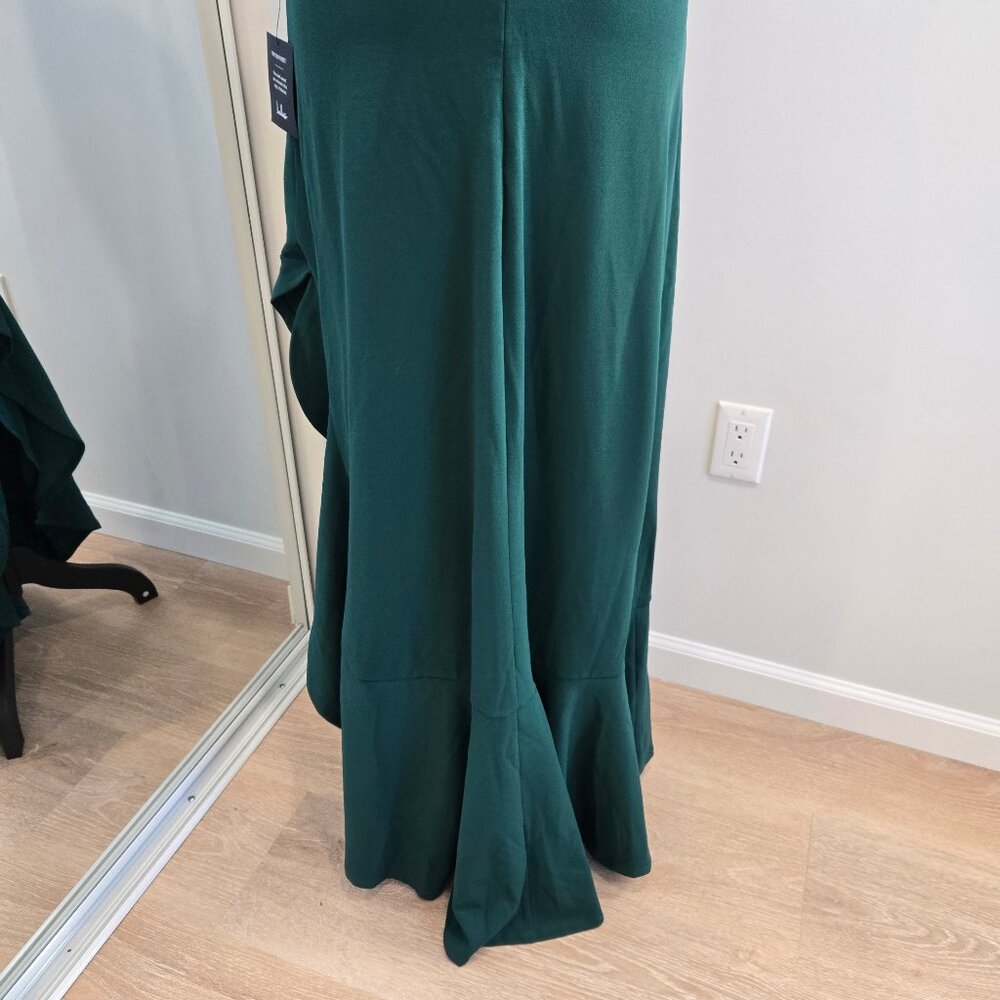 Lulus Ruffled Halter Maxi Dress Emerald Green Small Flaw Pearl New With Tags $99 - Picture 16 of 16